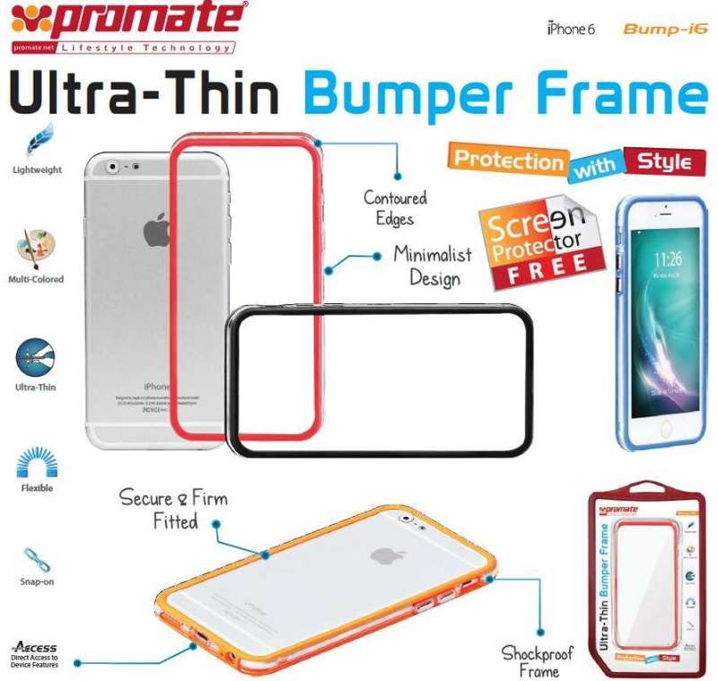 Promate Bump-i6 Ultra-Thin Bumper Case For iPhone 6 Colour Blue