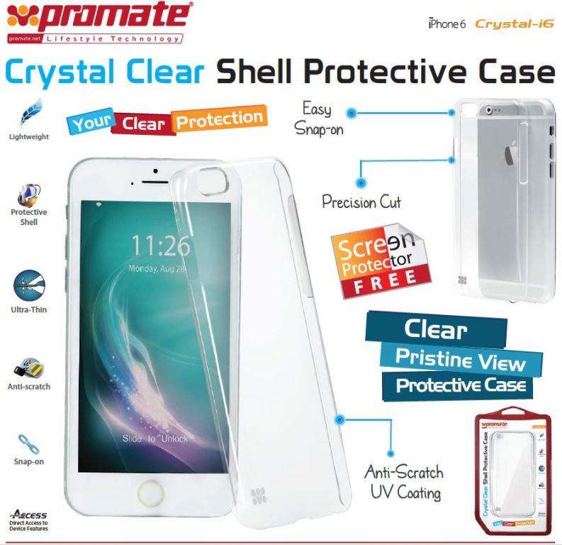 Promate Crystal-i6 Crystal Clear Shell Protective Case For iPhone 6 Colour Clear