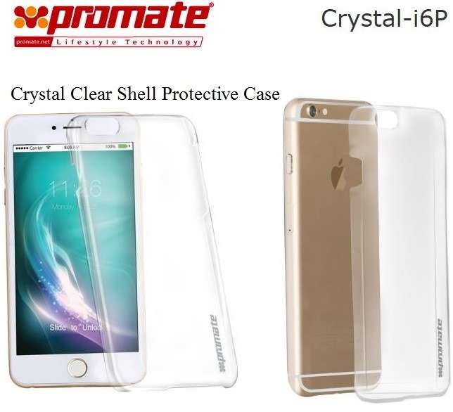 Promate Crystal-i6P Crystal Clear Shell Protective Case - Clear