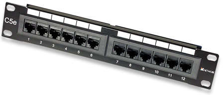 Intellinet 12 Port Passive PoE Patch Panel - 24 Port Patch Panel with 12 port RJ45 Data In and 12...