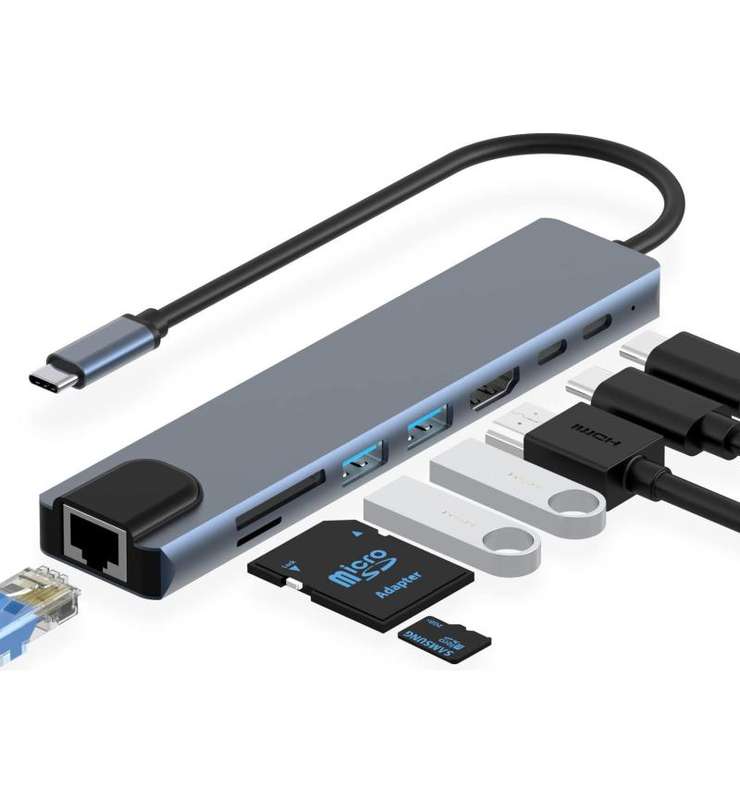 USB Type C 8 in 1 Dock
