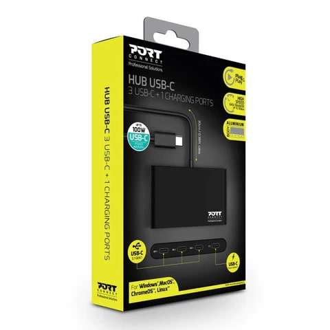 Port Designs USB Type-C 5000 Mbit/s Interface Hub Black