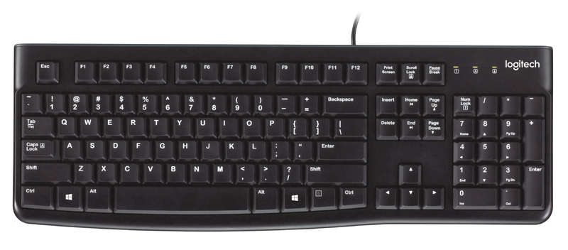 Logitech Corded Keyboard K120 Comfortable Quiet Typing