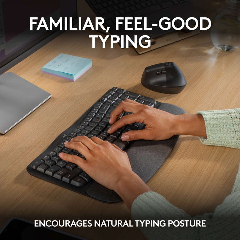 Logitech Wave Keys wireless ergonomic keyboard - Graphite