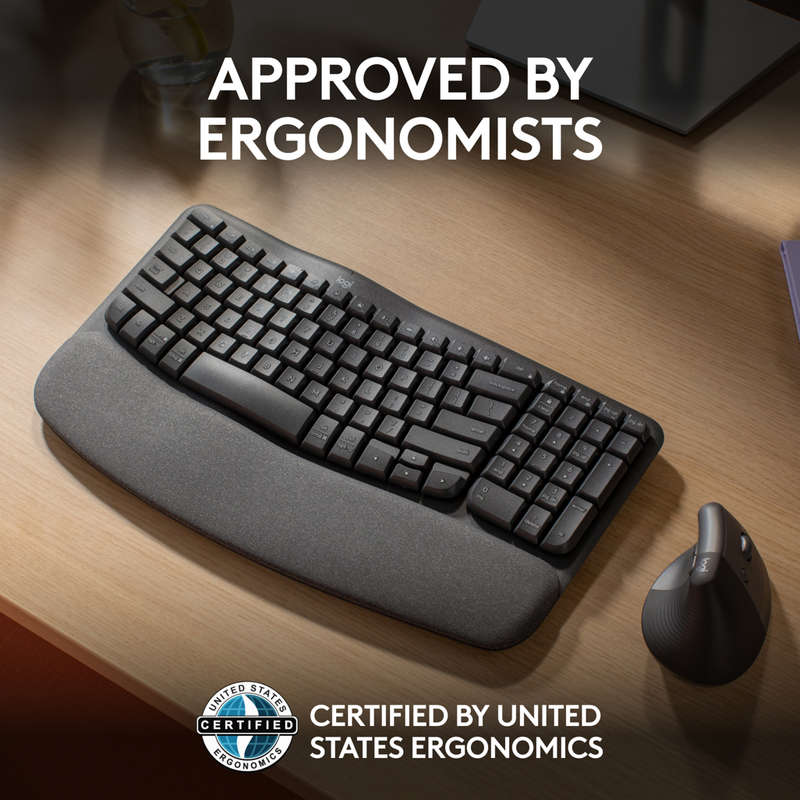 Logitech Wave Keys wireless ergonomic keyboard - Graphite