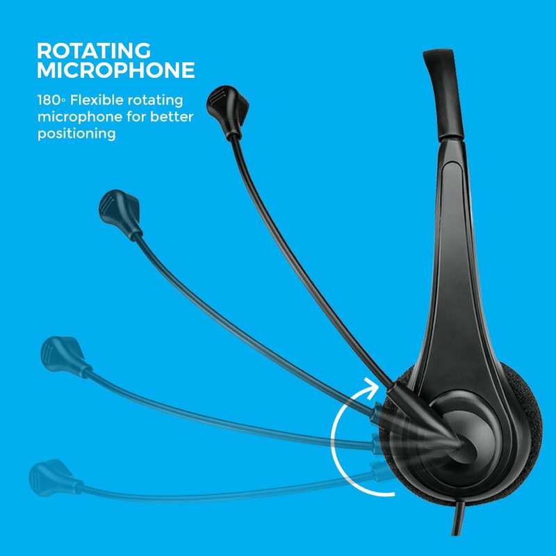 Astrum HS110 Classic Stereo Headphones + Mic Black