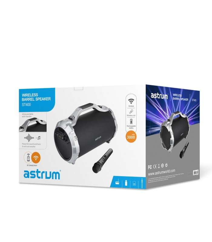 Astrum ST400 Wireless Barrel Speaker 25W BT / FM / TF / USB Black