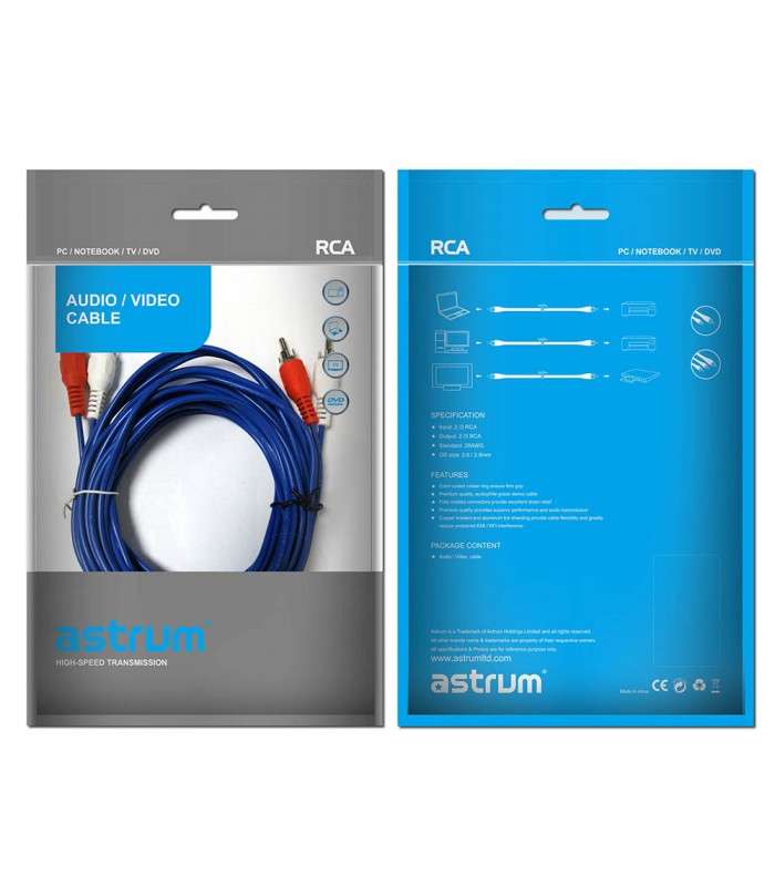 Astrum AR015 3.5mm 1.5M Aux to RCA Cable