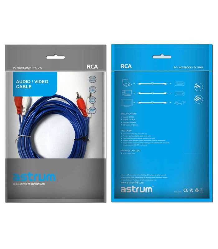 Astrum AR105 3.5mm 5.0M Aux to RCA Cable