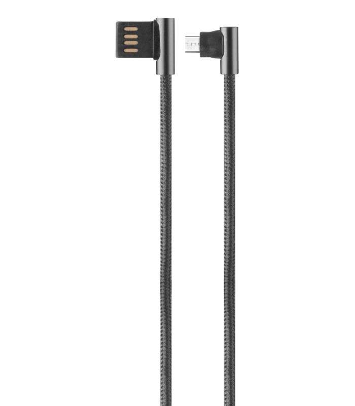 Astrum UD350 Reversible USB 2.0 A to Micro USB 5P Charge &amp; Sync Cable 90° Black
