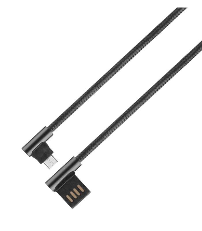 Astrum UD350 Reversible USB 2.0 A to Micro USB 5P Charge &amp; Sync Cable 90° Black