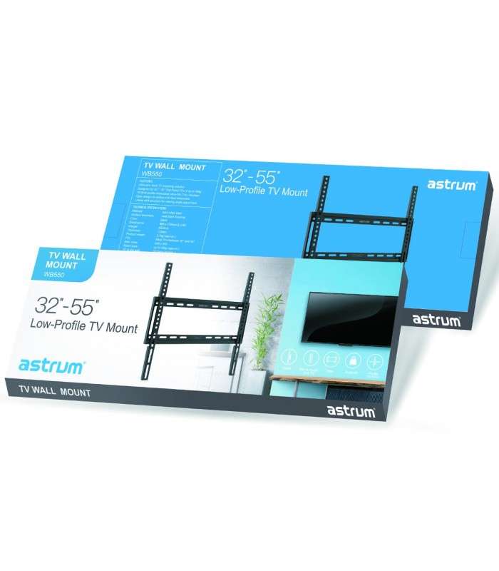 Astrum WB550 32 Inch - 55 Inch TV Wall Mount Low Profile Black