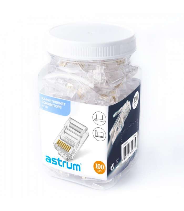 Astrum NT100 RJ45 Connectors 100pcs Pack for Cat5e