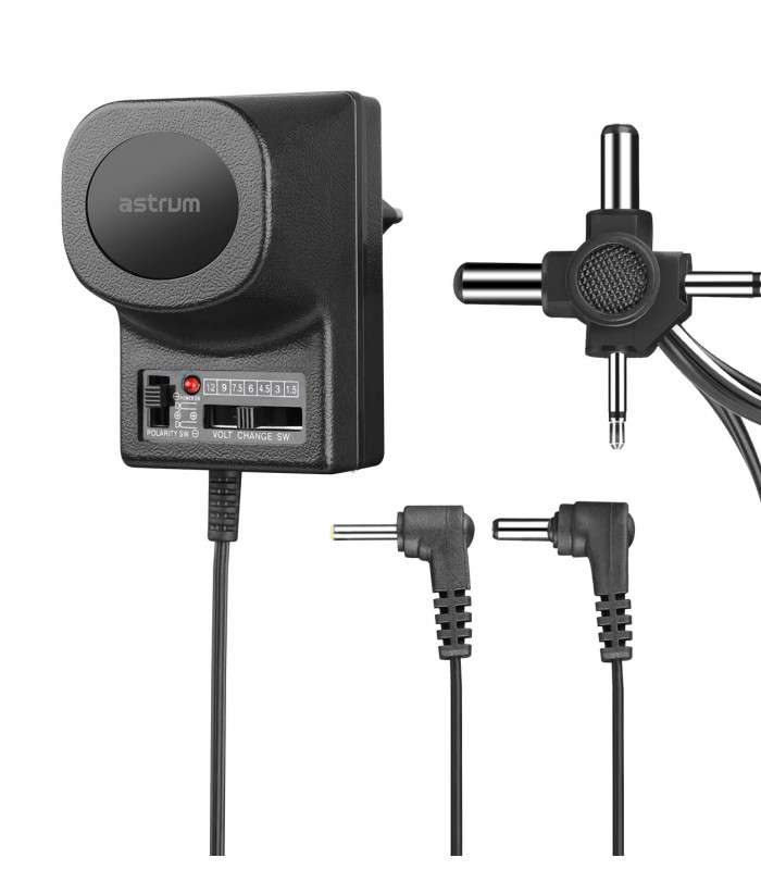Astrum AD050 AC-DC,3-12V 500Ma 6P Uni Adap Blk