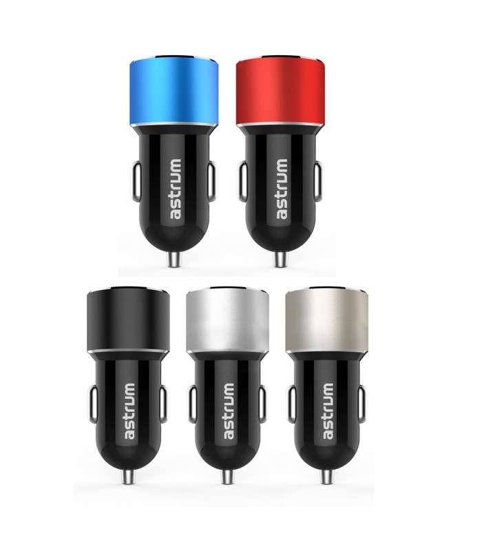 Astrum CC340 Car Charger 4.8AMP 2 USB Blue
