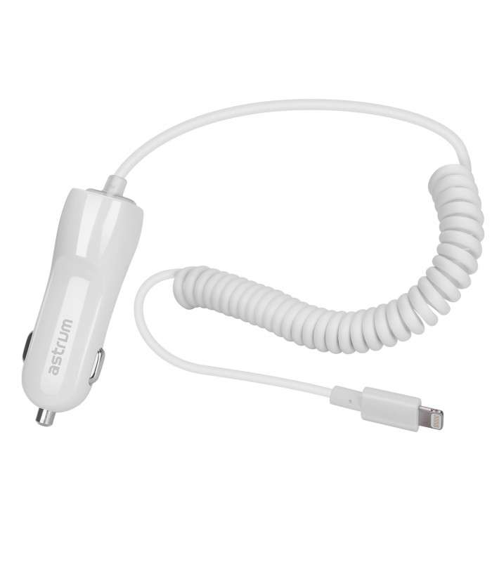 Astrum CC390 Car Charger 8Pin 2.4A 1.5M Mfi Whi