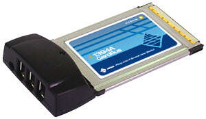 Sunix CBF3000SC - 3 x 6pin ieee1394A card-bus/pcmcia