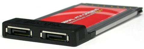 Sunix CBSA20 2 port external SATA cardbus pcmcia