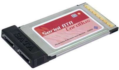 Sunix CBSA20 2 port external SATA cardbus pcmcia
