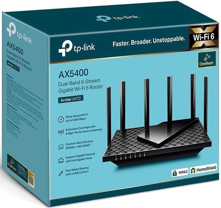 TP-Link Archer AX72 AX5400 Dual-Band Gigabit Wi-Fi 6 Router