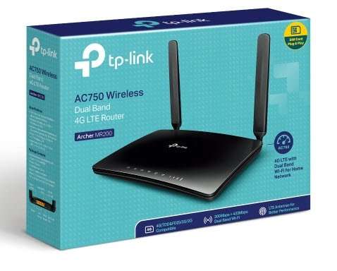 TP-Link Archer MR200 AC750 Wireless Dual Band 4G LTE Router