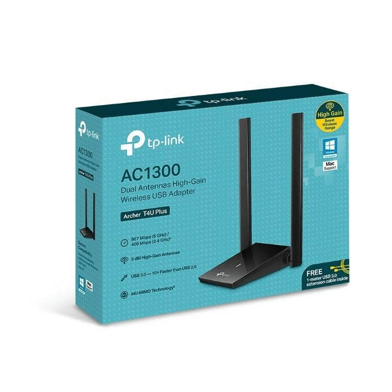 TP-Link Archer T4U Plus AC1300 Dual Antennas High Gain Wireless USB Adapter