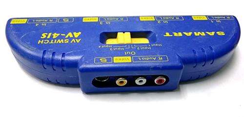 Geeko 4 Way RCA Splitter with 4 Way Audio Video RCA Switch Box