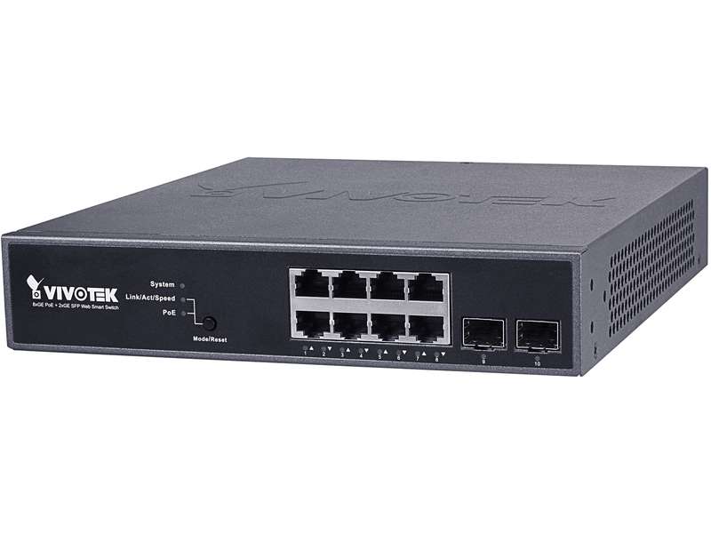 Vivotek 8x Gigabit PoE + 2x Gigabit SFP Web Smart Managed Switch