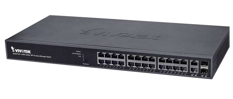 Vivotek Managed Vivocam 24-Port Gigabit Ethernet PoE + 2-Port Gigabit RJ45 SFP