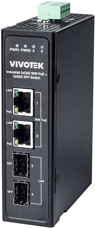 Vivotek Industrial 2x 90W bt PoE + 2x SFP Switch