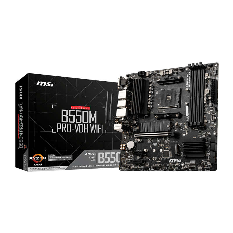 MSI B550M PRO-VDH WIFI AMD AM4 MATX Gaming Motherboard - B550MPRO-VDHWIFI