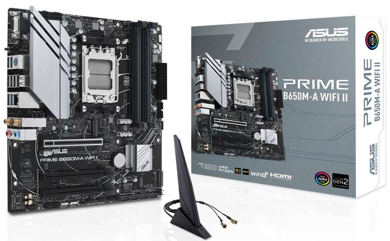 Asus Prime B650M-A WiFi II B650 Chipset AMD Ryzen 7000 AM5 Socket mATX Motherboard