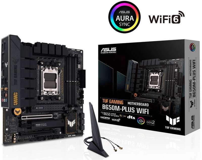Asus TUF Gaming B650M-Plus WiFi B650 Chipset AMD Ryzen 7000 AM5 Socket micro-ATX