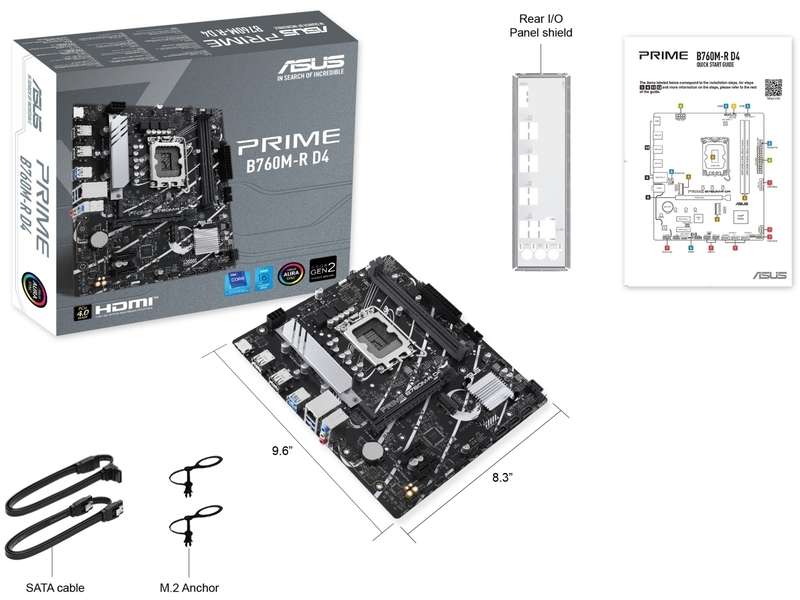 ASUS PRIME B760M-R D4 Intel 12th / 13th / 14th Gen Socket LGA 1700 mATX Motherboard