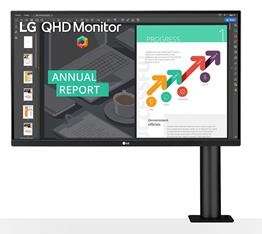 LG 27QN880-B 27 inch QHD Ergo IPS Monitor with USB Type-C Monitor - IPS panel