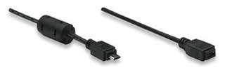 Manhattan Micro USB BM - Micro USB Female, HI-Speed USB 2.0 Extension Cable,1.8 m,1.8 m Colour: B...
