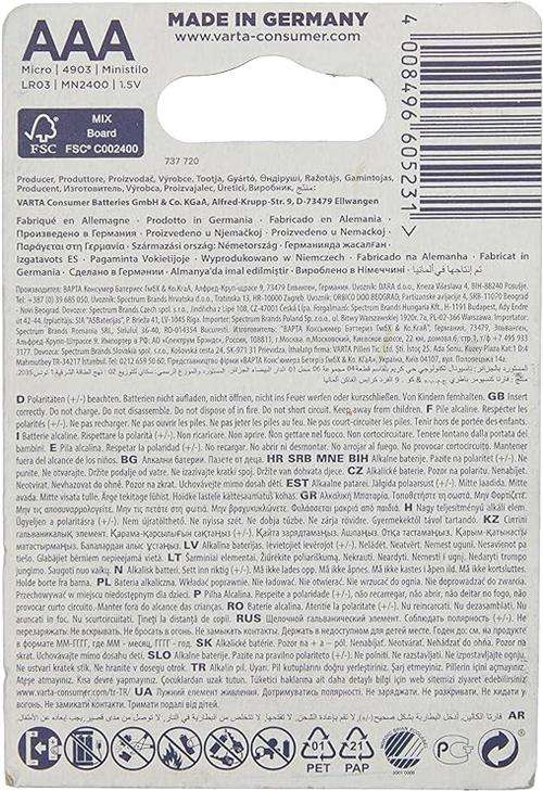 Varta LR03 AAA Longlife Power Battery