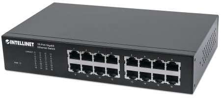 Intellinet 16-Port Gigabit Ethernet Switch - 16-Port RJ45 10/100/1000 Mbps, IEEE 802.3az Energy E...