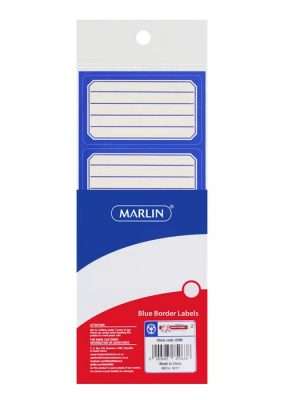 Marlin Blue Border School Labels ( Pack of 24 ), Retail Packaging, No Warranty