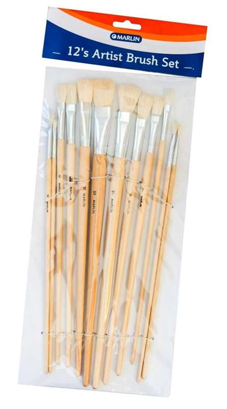 Marlin Round Brush Set 12s Size 1-12, Retail Packaging, No Warranty
