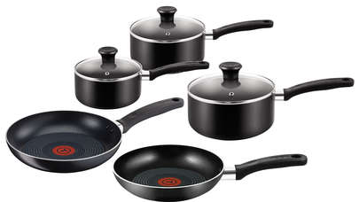 Tefal Essential 8 Piece Non-Stick Set - Black Retail Box 2 year warranty