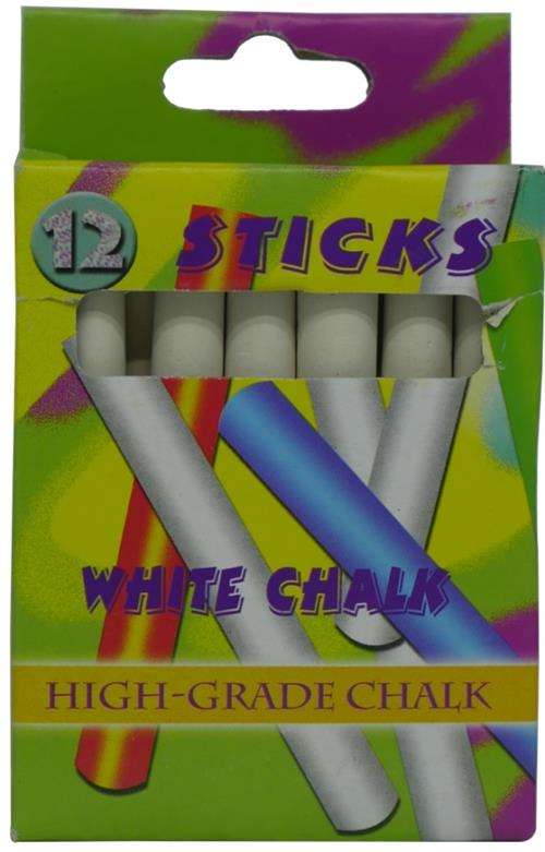 Brainware Kids White Chalk Pack Of 12 Non-Toxic