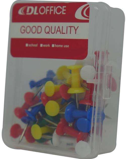 DLOffice Multicolour 24mm Pushpins Thumb Tacks Plastic Tub