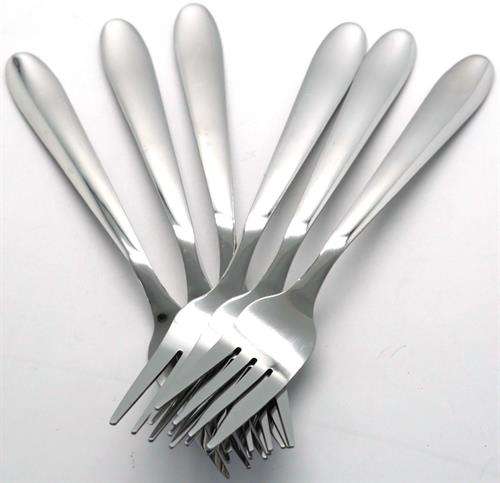 Casey Catering 6 Piece Stainless Steel Dinner Table Forks Set Plain Design Printed On Handle Reta...