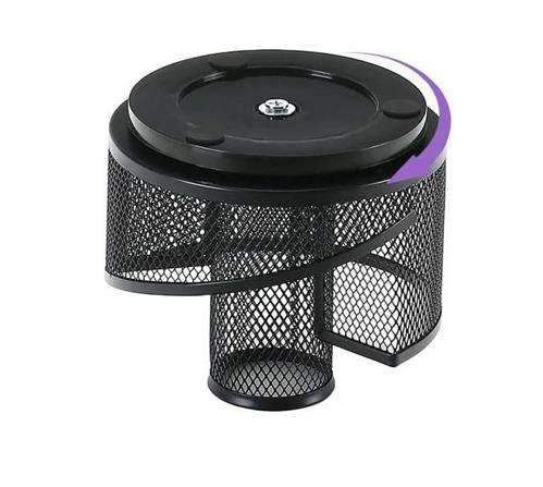 Brainware 5 Way Black Steel Mesh Rotating Pen Holder