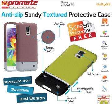 Promate Gritty S5 Anti-slip sandy textured protective case for Samsung Galaxy S5 Colour:Maroon, R...