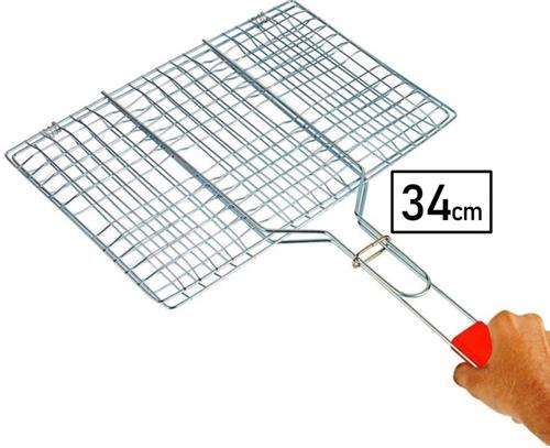 Casey Faza BBQ Rectangular Stainless Steel Medium Hand Griller 34cm Grid