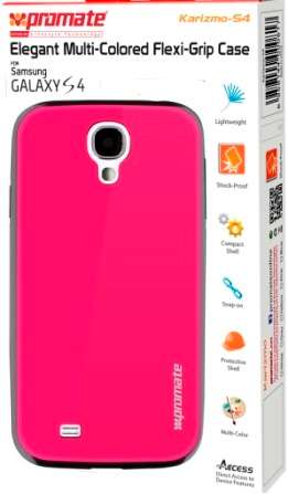 Promate Karizmo-S4 Elegant Flexi-Grip Case for Samsung Galaxy S4-Pink Retail Box 1 Year Warranty