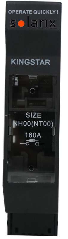 Solarix NT00 Rail Mount 1 Pole 160A DC Fuse Holder Sold as A Single Unit