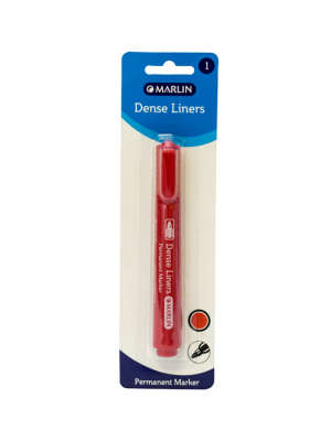Marlin Dense Permanent Markers 1&#039;s Red, Retail Packaging, No Warranty